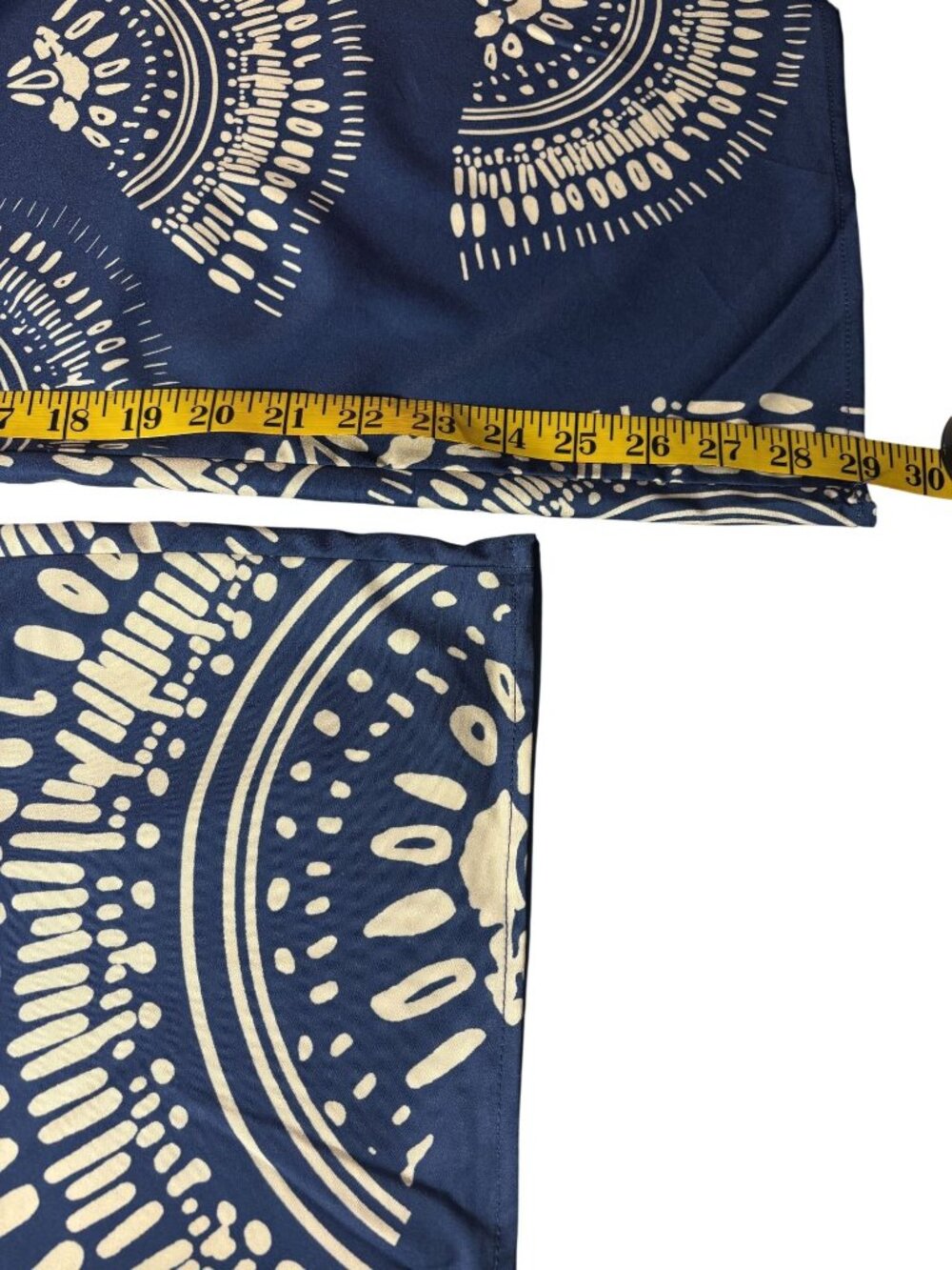 Blue & White Wide-Leg Pants With Boho Print Medium Cupshe 100% Polyester - Picture 9 of 12